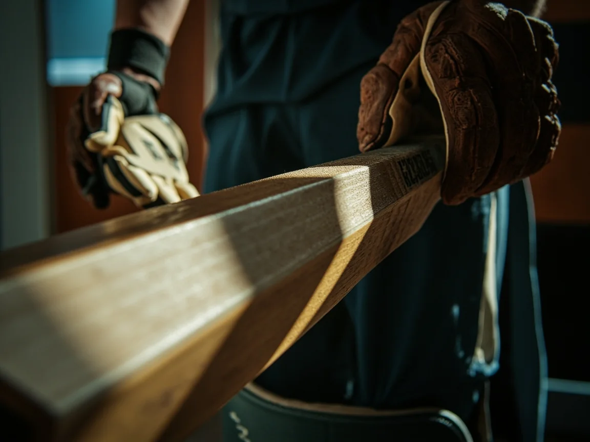 Cricketer adjusting a correct bat grip before entering the nets